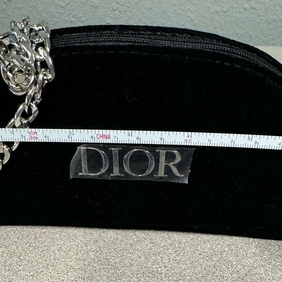 DIOR Velvet Black Crossbody Handbag chain Purse Evening Bag/makeup - Picture 4 of 16